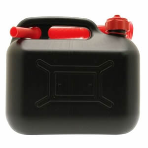 Fuel Can Black Plastic 10L