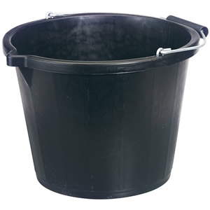 Plastic Bucket 14.8L Black