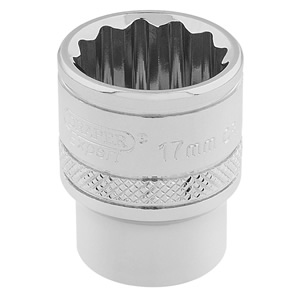 12 Point Socket (17mm) 3/8" Square Drive