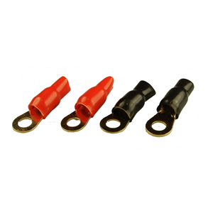 4-AWG Terminal Rings - Red And Black 