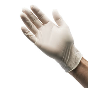 White Latex Gloves L/9 Pack of 10