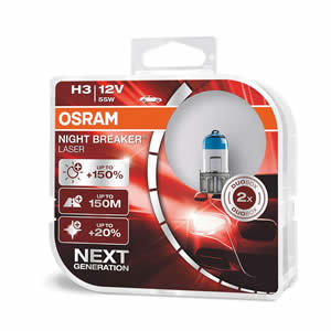 H3 Night Breaker Laser Halogen Headlamp Bulb (x2)