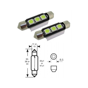 Trade LED Canbus Festoon 39mm White 3 x 5050 SMD 2 Pieces BLCF393S