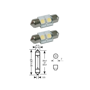 Trade LED Festoon 31mm White 2 X 5050 SMD 2 Pieces