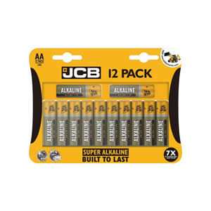 JCB AA Super Alkaline Batteries 12 Pack