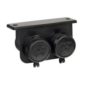 Twin Water Resistant Auxiliary Power Sockets 12V/24V 15 Amp 