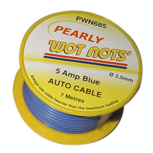 Wiring Cable Single 5 Amp x 7m Blue