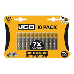 JCB AAA Super Alkaline Batteries 10 Pack