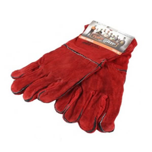 Welders Gauntlets Leather Lined Red