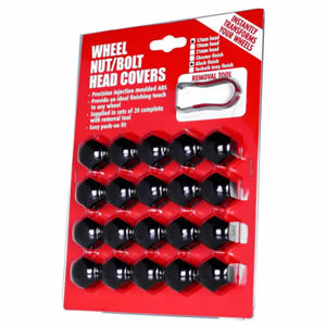Black 19mm Hex Push-On Nut & Bolt Covers